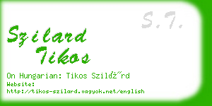 szilard tikos business card